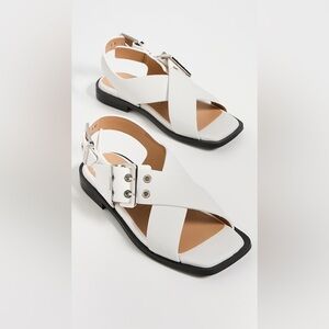 Ganni buckle cross strap sandals NWT , sz 7